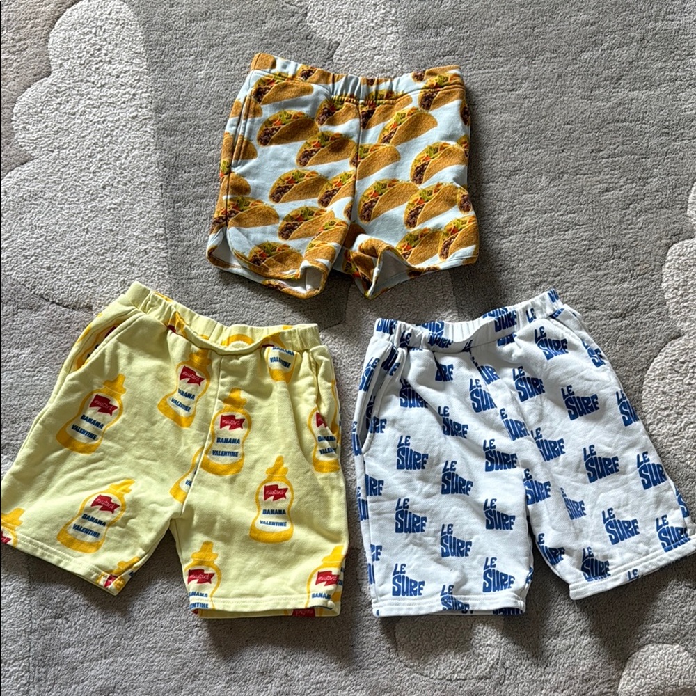 Vibrant Yellow and Blue Casual Shorts